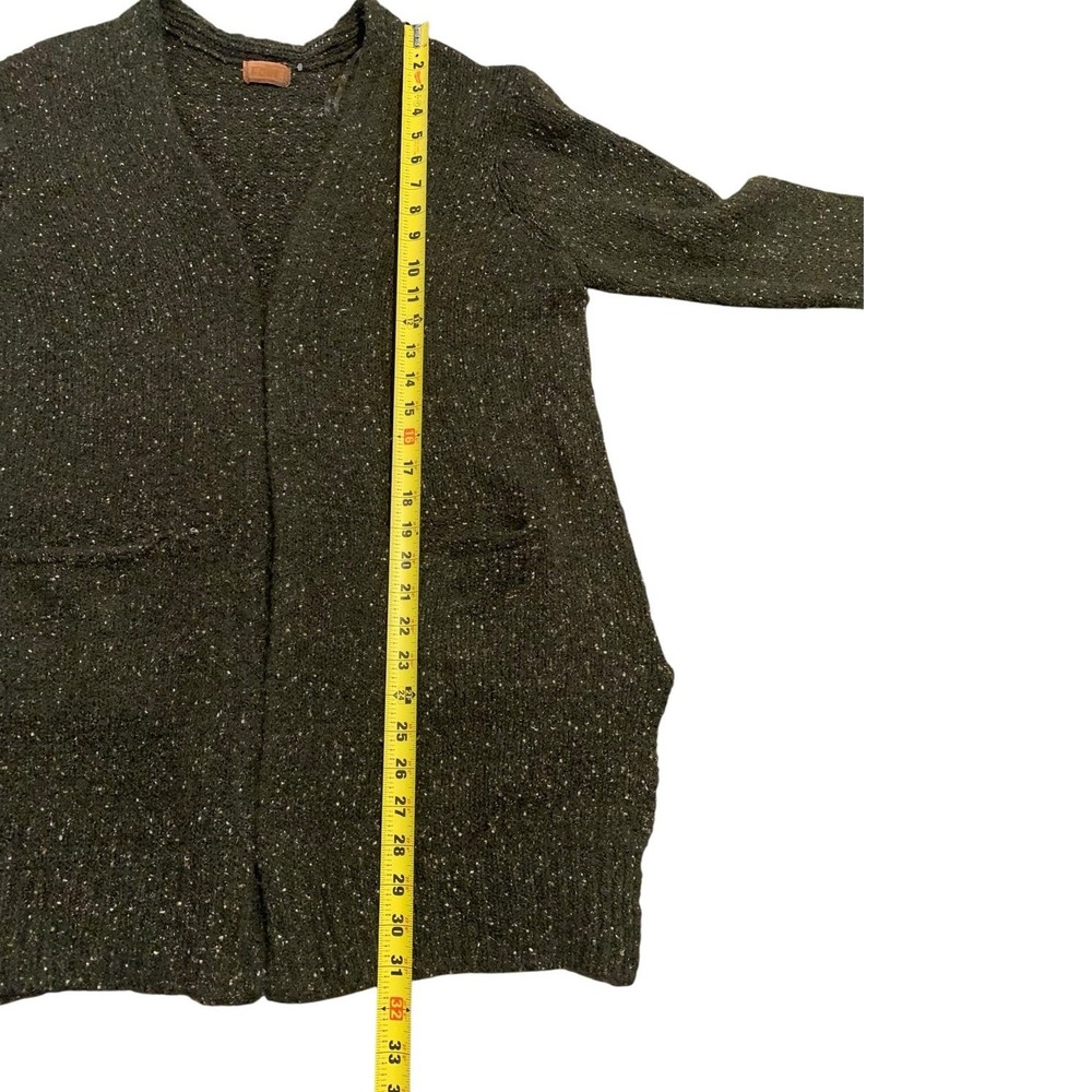 POL Cardigan Sweater  L Green Speckled Knit Open Front Oversized Cabin Gorpcore - Picture 6 of 7